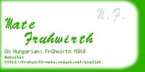 mate fruhwirth business card