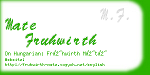 mate fruhwirth business card